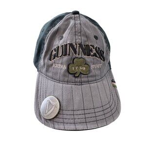 Guinness Extra Stout Adjustable Hat One Size Black Gray Built In Bottle Opener